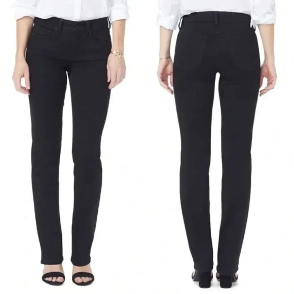 NYDJ Marilyn Straight Leg Jeans size 6 Petite in Black